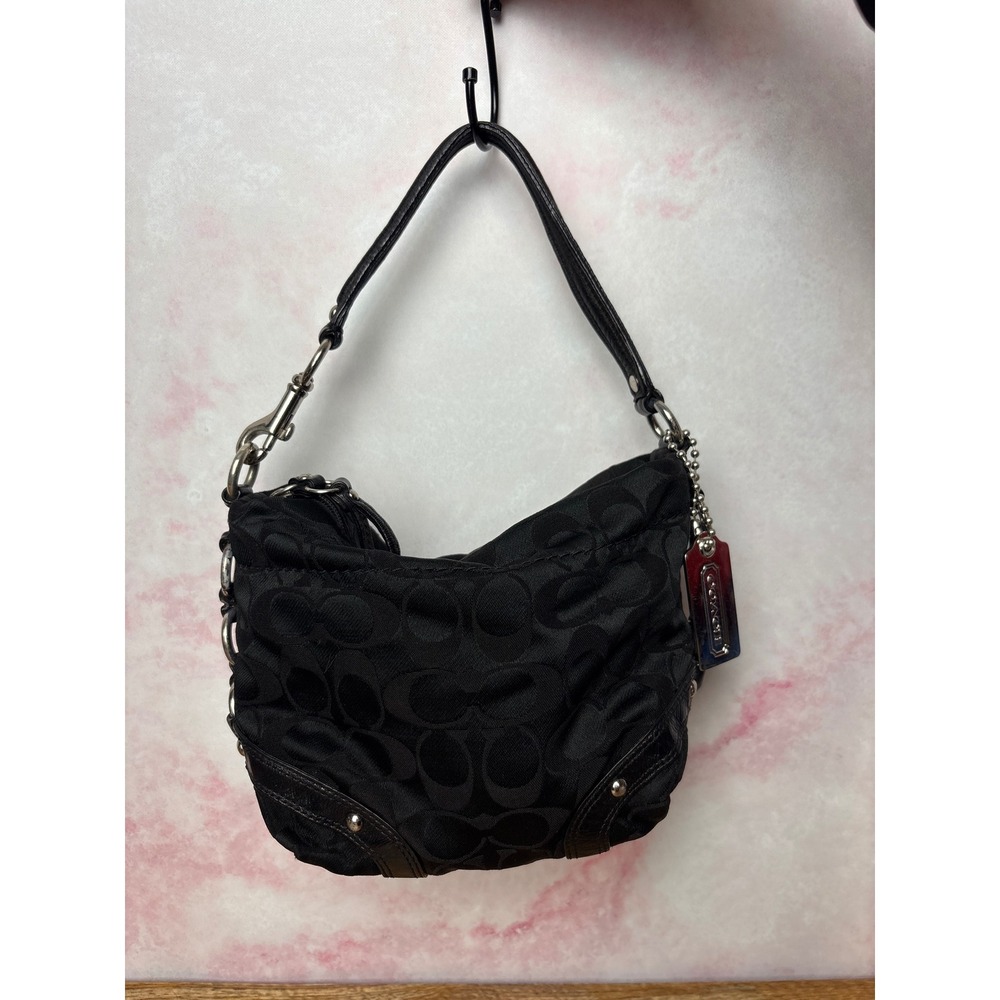 Coach "Mini Carly" Signature C Jacquard Demi Hobo Bag
